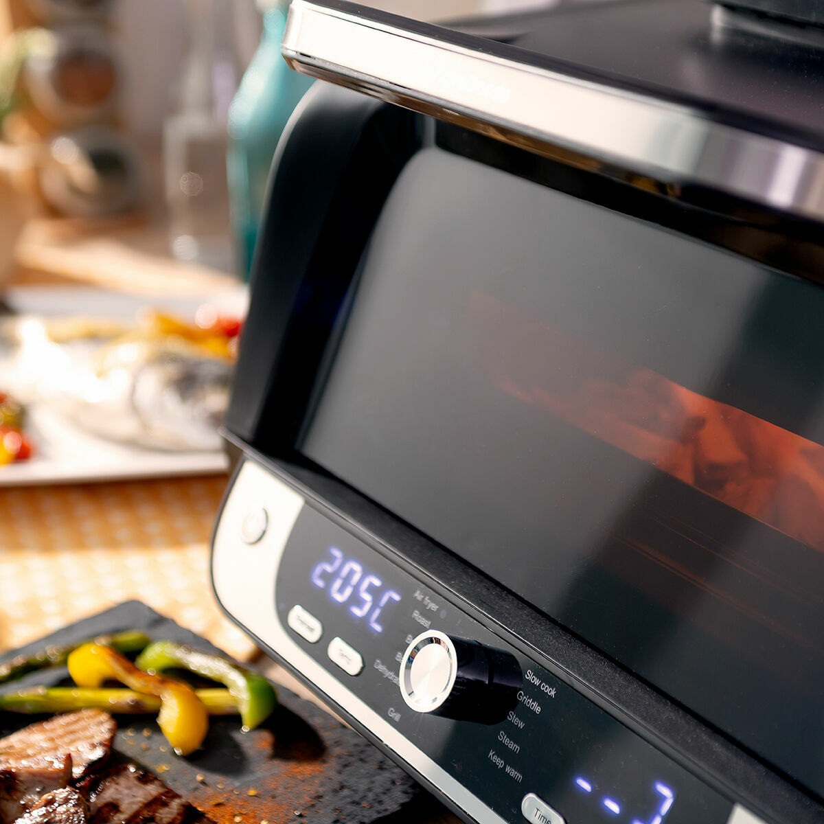 Fritadeira de Ar com Grill, Acessórios e Livro de Receitas InnovaGoods Fryinn 12-in-1 6000 Preto Aço 3400 W 6 L