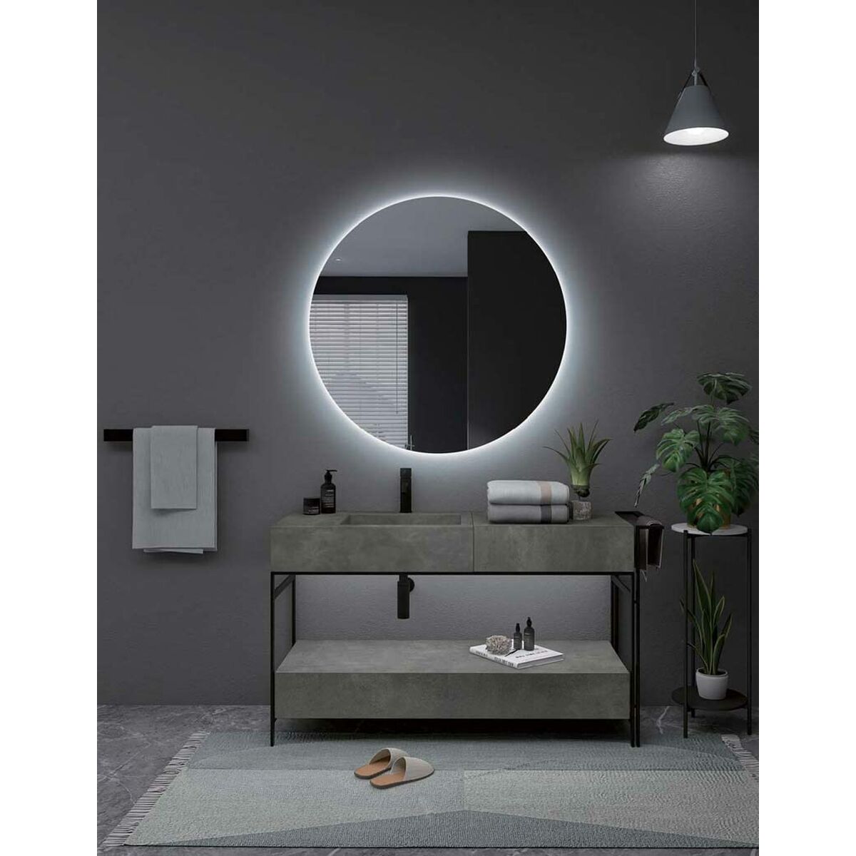 Espelho de banheiro com luz LED Ledimex OPOR001-80 Espelho