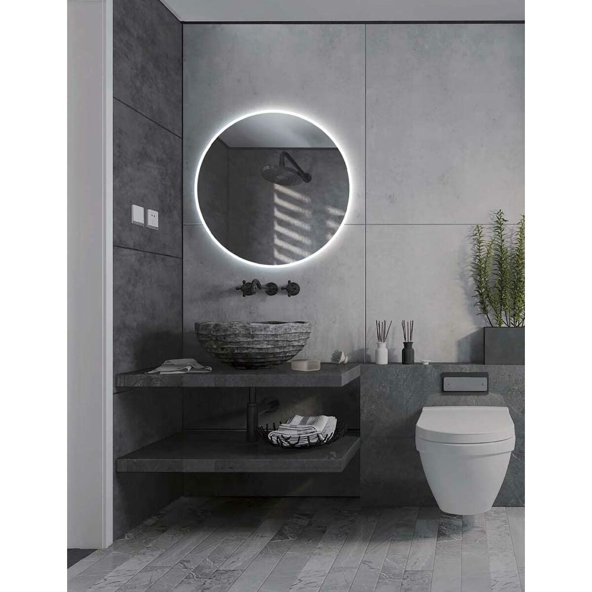 Espelho de banheiro com luz LED Ledimex LOND004-90 Espelho