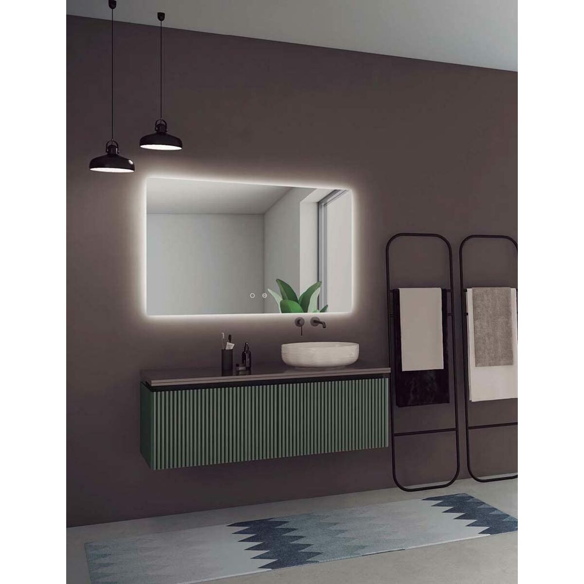 Espelho de banheiro com luz LED Ledimex ITAL007-80 80 x 80 cm