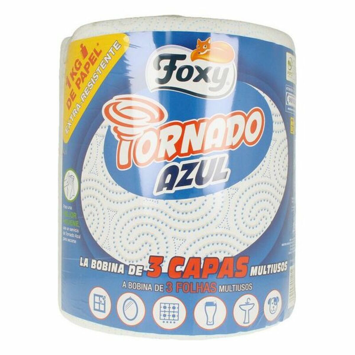 Papel de cozinha Foxy Tornado Azul