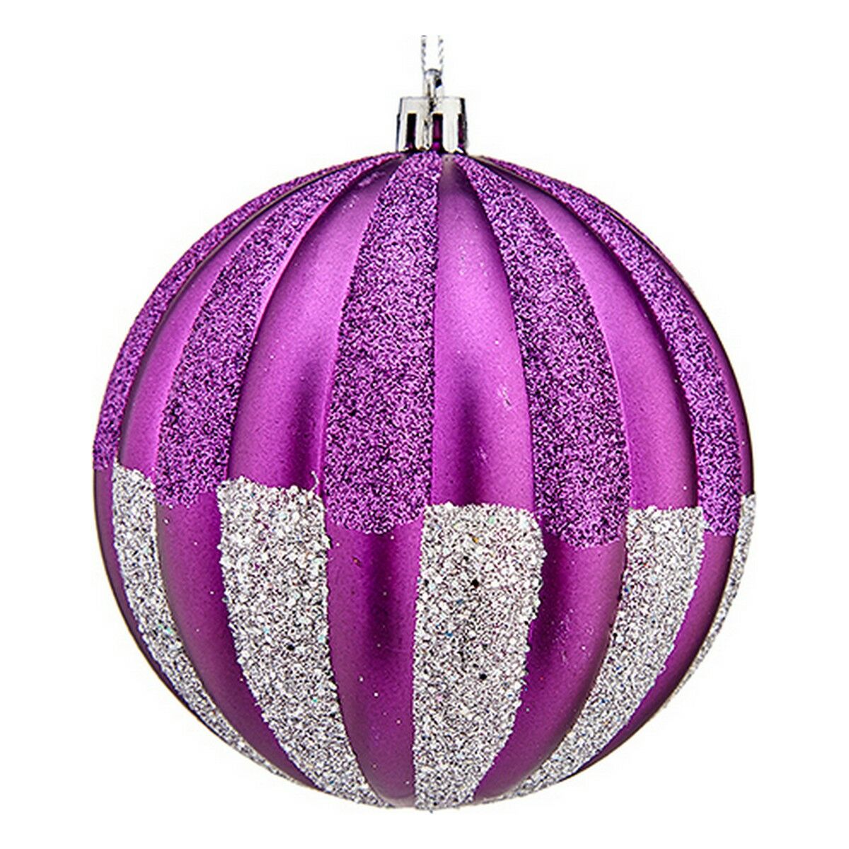 Bolas de Natal Krist+ 00858 Roxo Prateado PVC Ø 10 cm 6 Unidades