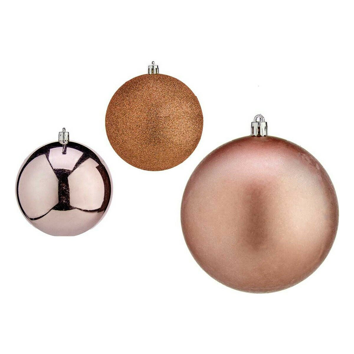 Bolas de Natal Krist+ 00727 Cor de Rosa Plástico Ø 10 cm 6 Unidades