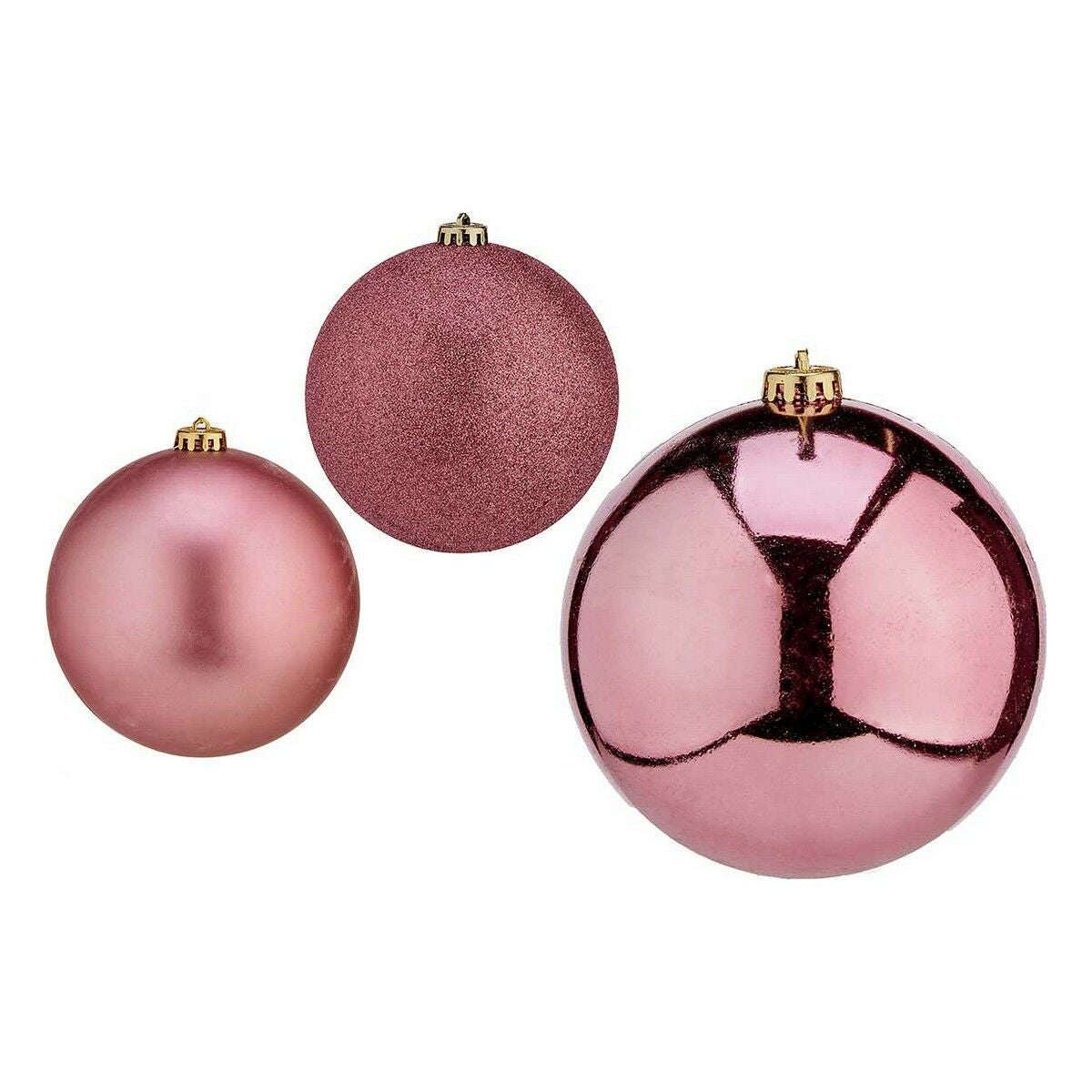 Bolas de Natal Krist+ 00739 Cor de Rosa PVC Ø 10 cm 6 Unidades