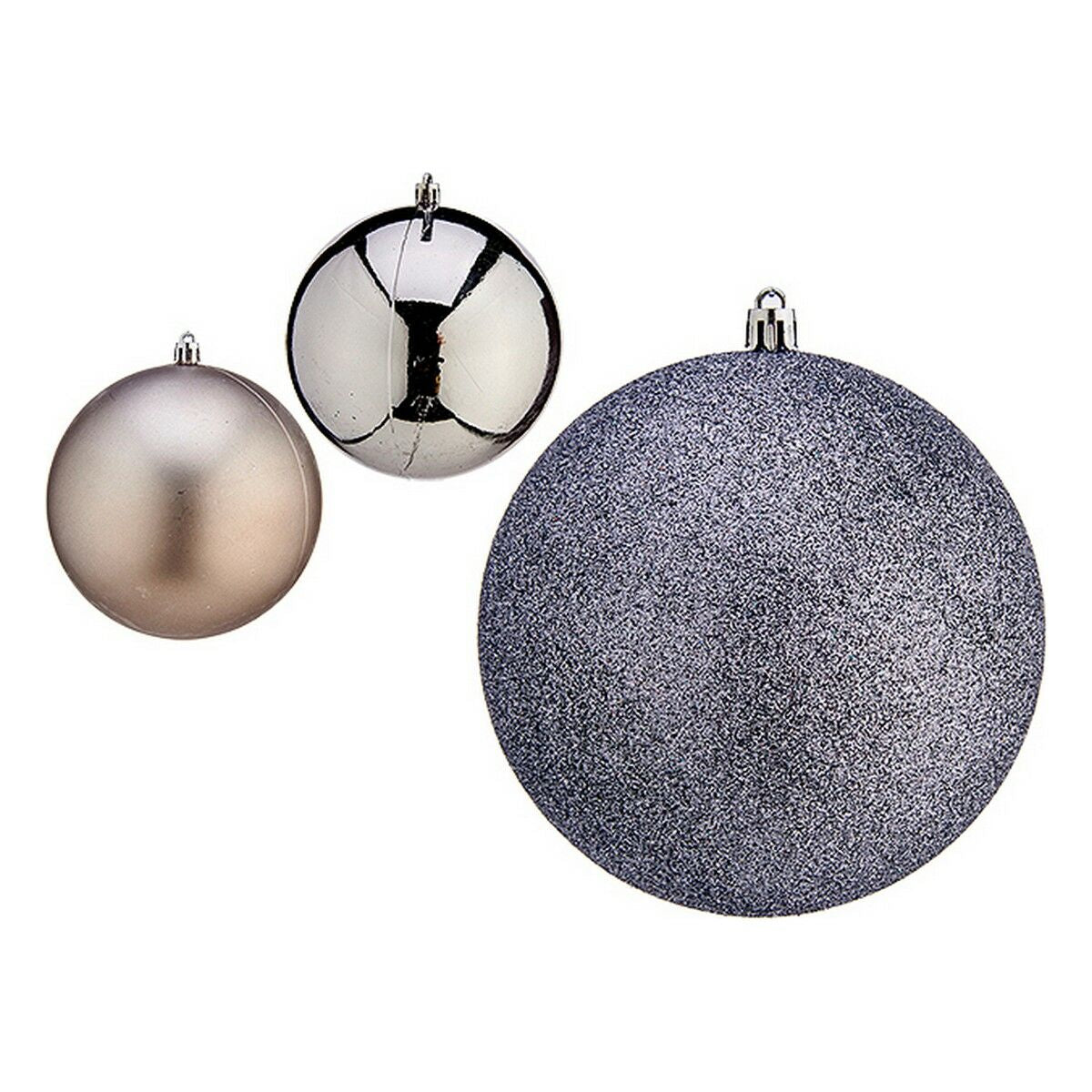 Bolas de Natal Krist+ 00762 Prateado Plástico Ø 12 cm 6 Unidades