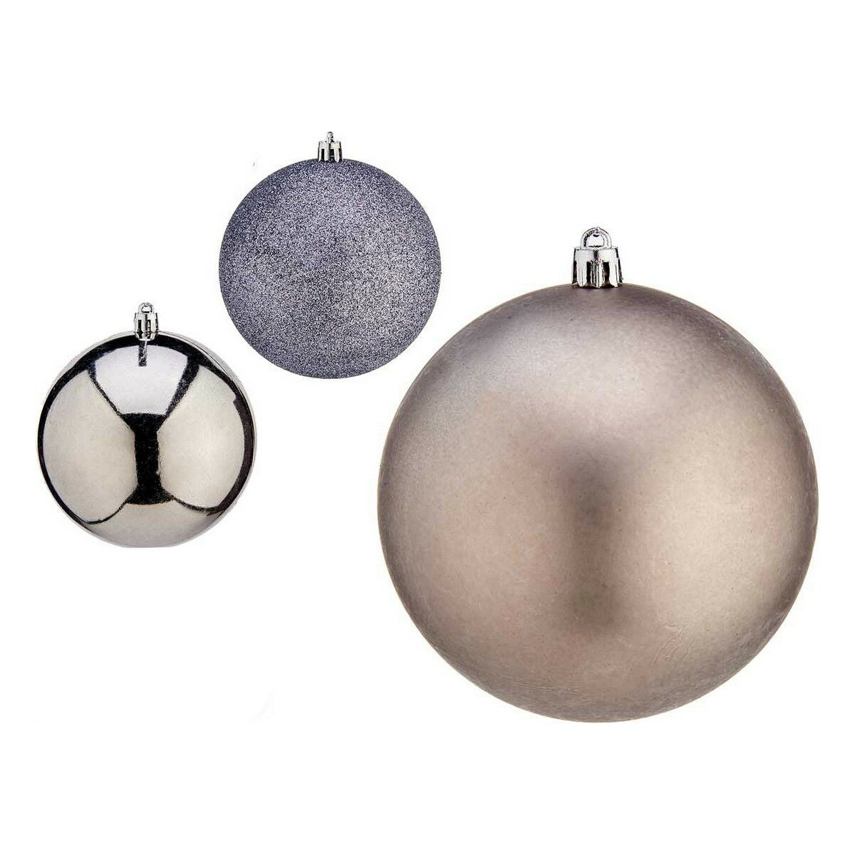 Bolas de Natal Ø 10 cm 6 Unidades Prateado Plástico