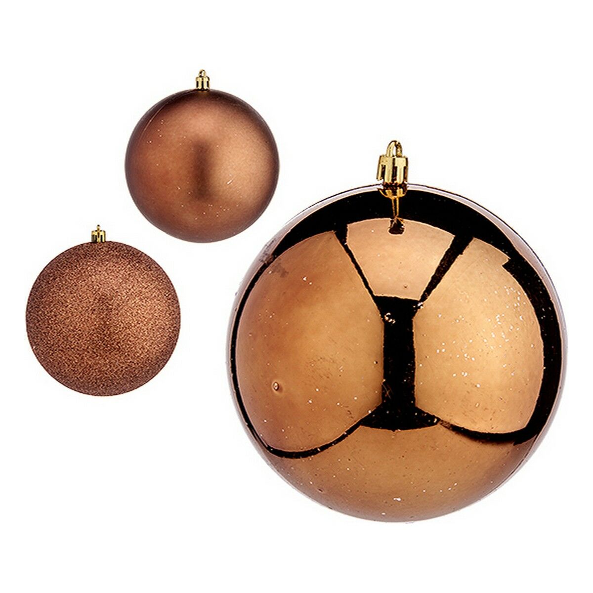 Bolas de Natal Krist+ 00780 Castanho Plástico Ø 12 cm 6 Unidades