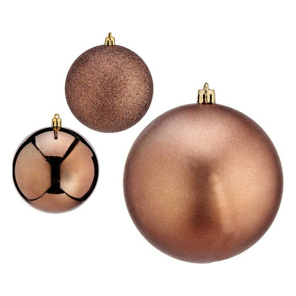 Bolas de Natal Krist+ 00781 Castanho Plástico Ø 10 cm 6 Unidades