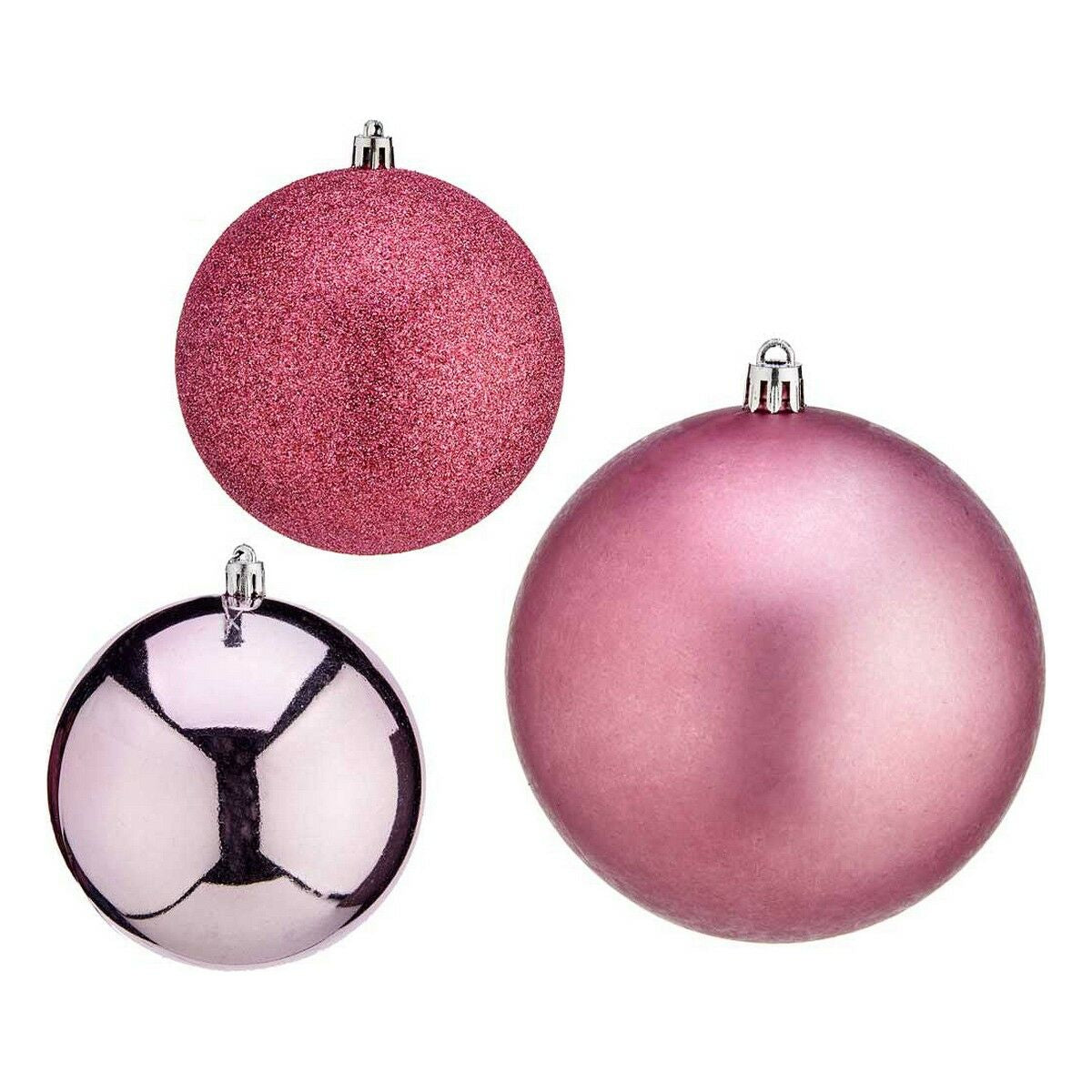 Bola de Natal Krist+ 00787 Cor de Rosa Plástico Ø 10 cm 6 Unidades