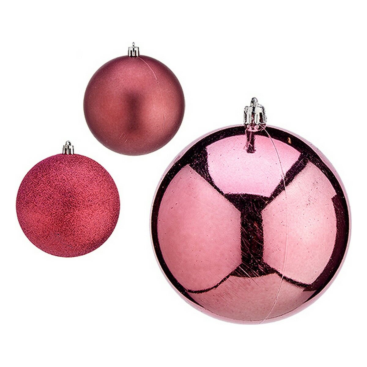 Bolas de Natal Krist+ 00799 Cor de Rosa Plástico Ø 10 cm 6 Unidades