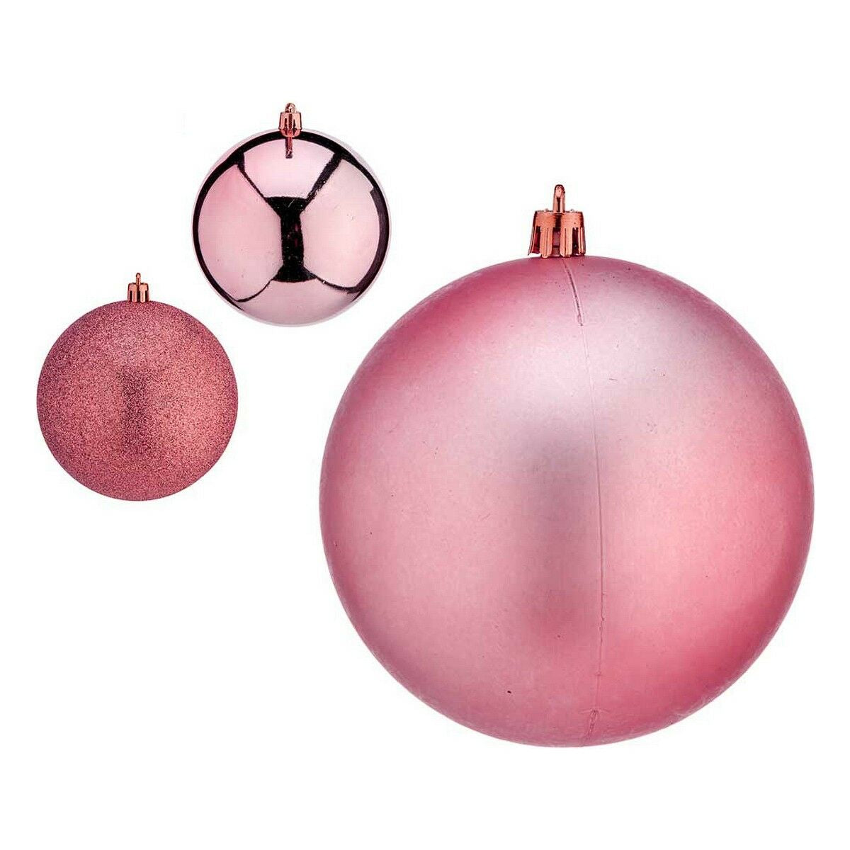 Bolas de Natal Krist+ 00810 Cor de Rosa Plástico Ø 12 cm 6 Unidades