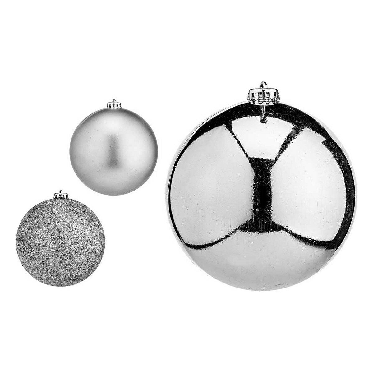 Bolas de Natal Krist+ 00821 Prateado Plástico Ø 15 cm 6 Unidades