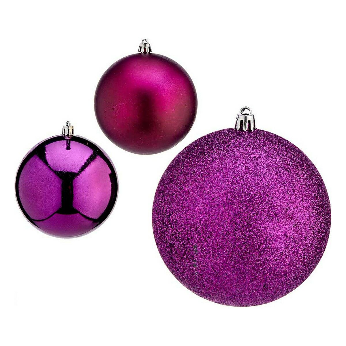 Bolas de Natal Krist+ 00835 Roxo Plástico Ø 10 cm 6 Unidades