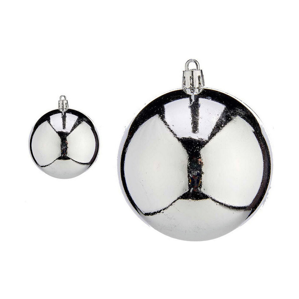 Bolas de Natal Ø 8 cm 16 Unidades Prateado Plástico