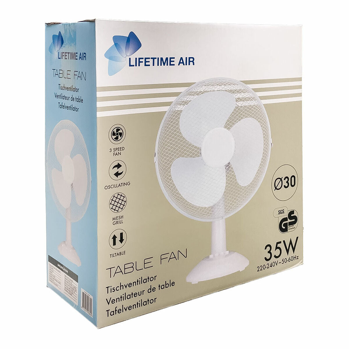 Ventilador de Mesa Lifetime Branco 35 W 34 x 23,5 x 46 cm