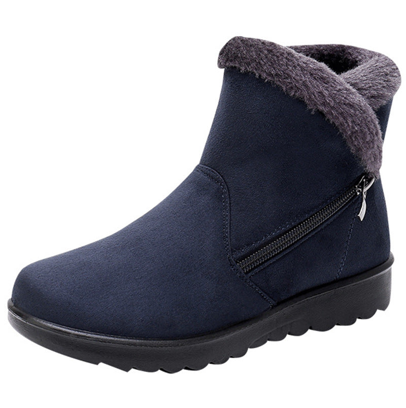 Sapatos de tecido quente para mulheres, botas de neve para idosos