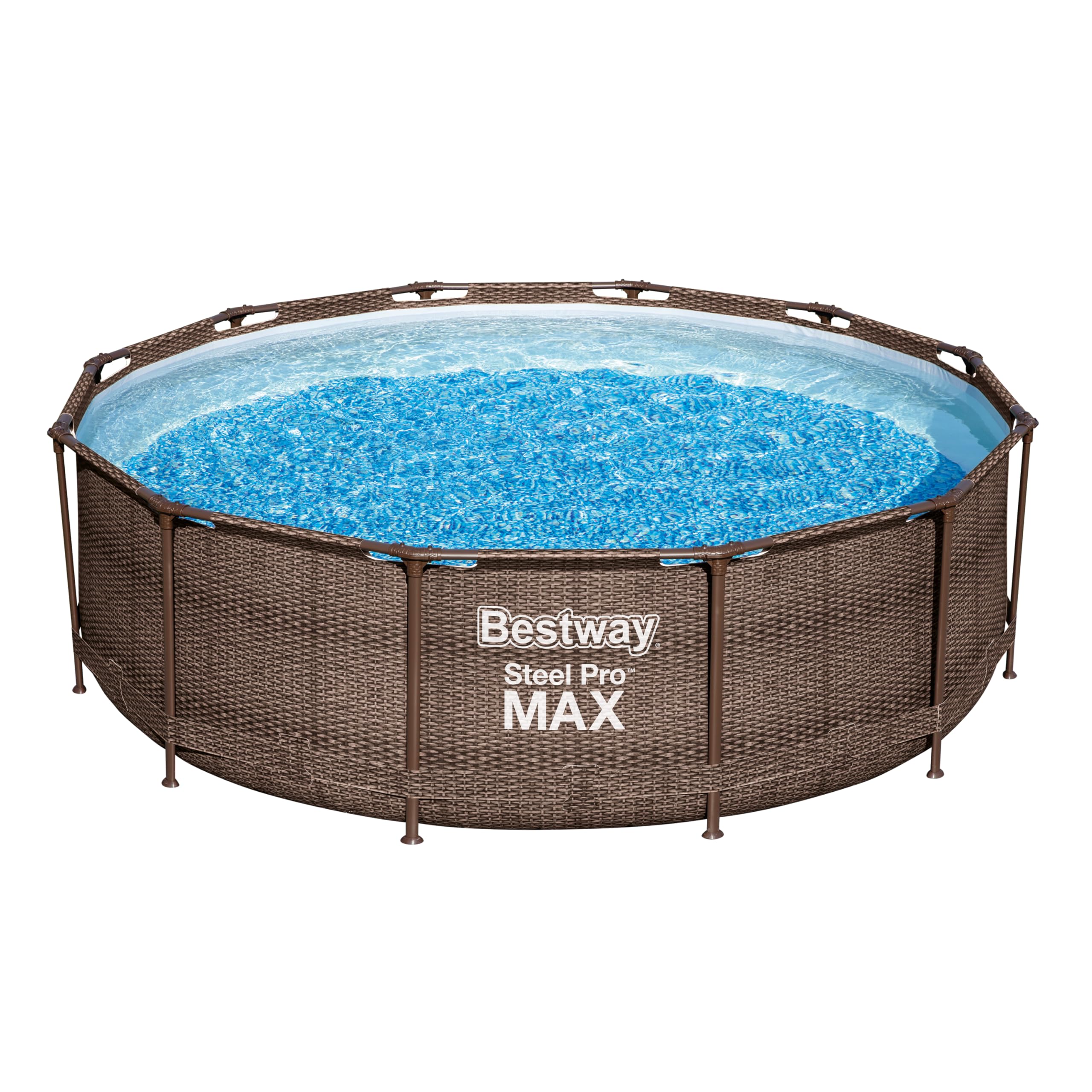 Bestway Steel Pro MAX Frame - Piscina Completa con Bomba de Filtro (diámetro 366 x 122 cm), Color Gris Claro