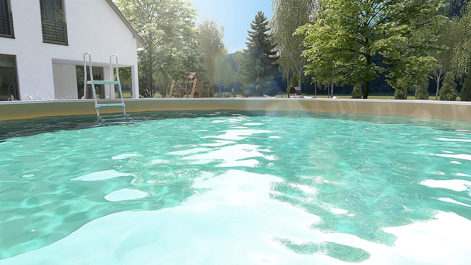 Steinbach Nuovo de Luxe II 012141SA – Piscina de parede de aço, Ø 360 x 120 cm, piscina robusta em branco para até 11 000 litros de água, com revestimento interior resistente à areia e