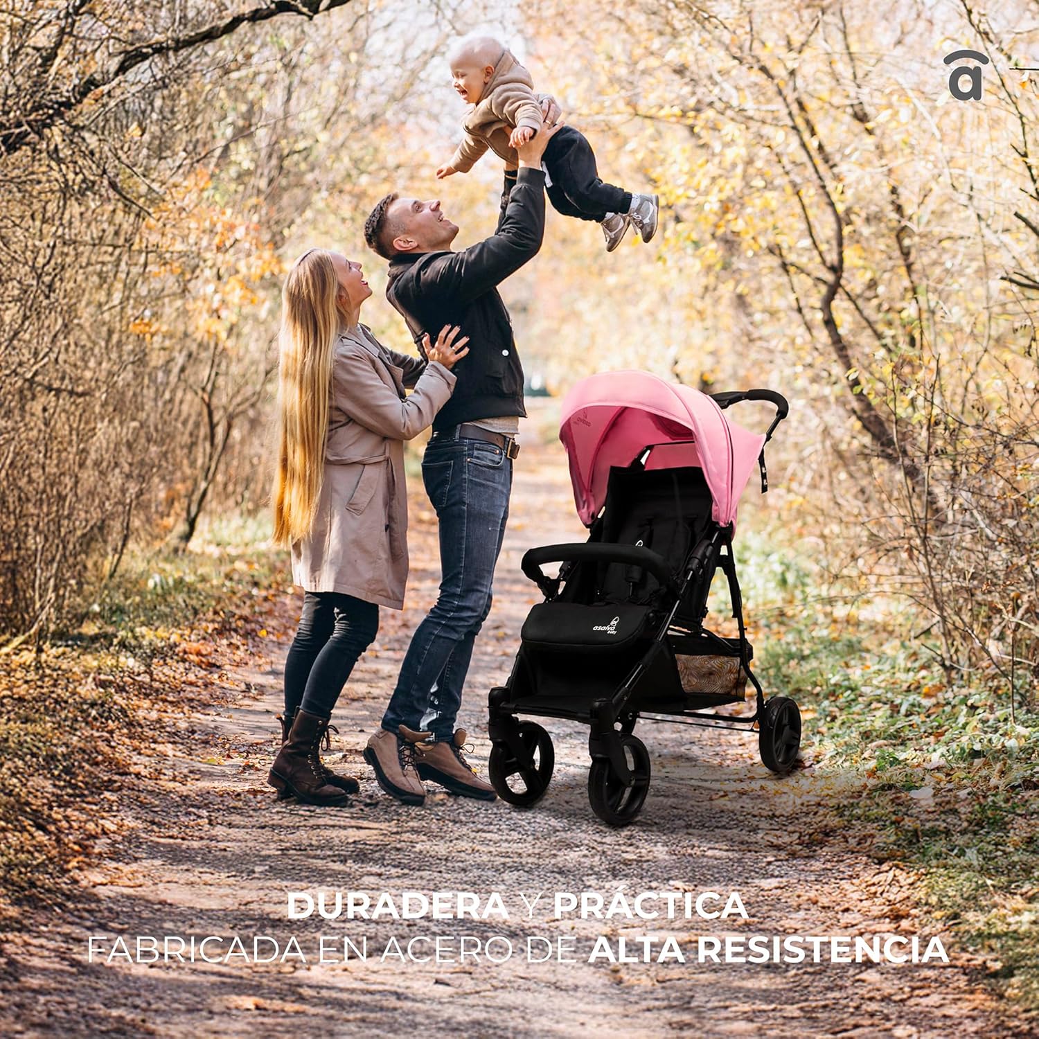 Asalvo CÁDIZ Cadeira de passeio ultra-leve, reclinável, capapta SPF50, arnês de 5 pontos, de 6 meses a 17 kg, cor petróleo
