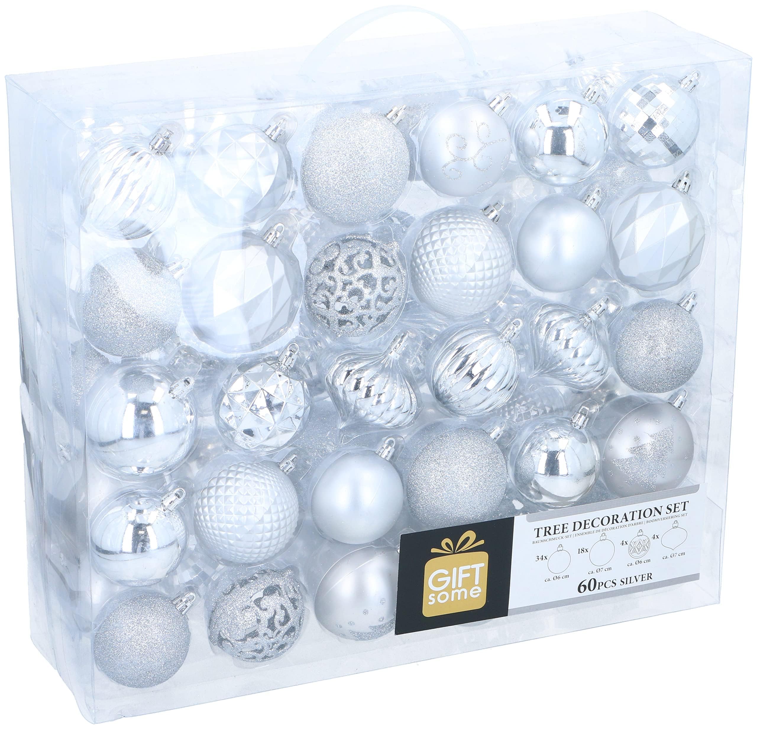 Giftsome 101 Bolas de Natal - enfeites natalícios bronze - decoração de Natal plástico - Ø 3/4/6 cm - para uso interior e exterior - mate, brilhante, brilhante e aberto