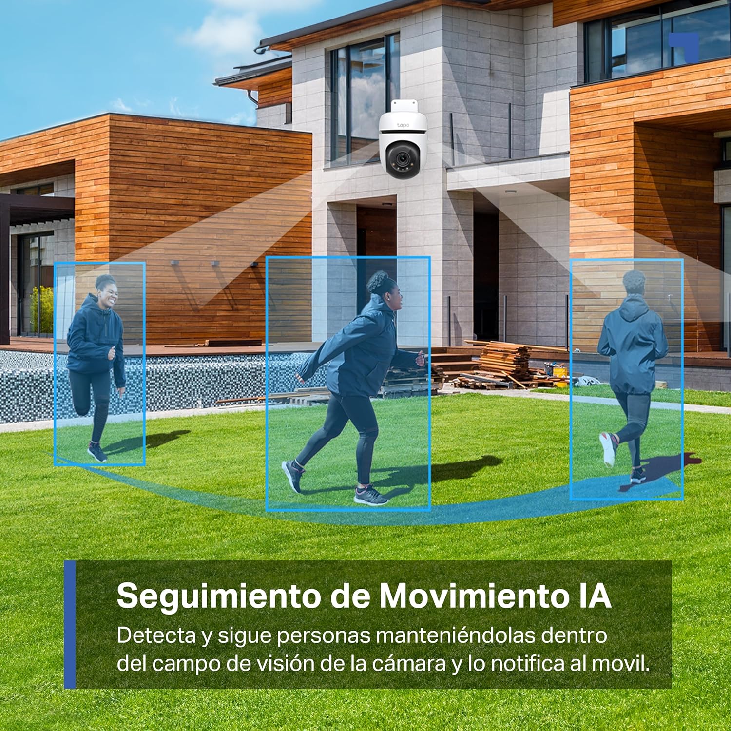 Tapo C510W - Cámara de vigilancia Wi-FI para Exteriores de 360º, visión Nocturna a Todo Color de 2k (3MP), detección de Personas con IA, Seguimiento de Movimiento Inteligente, IP65