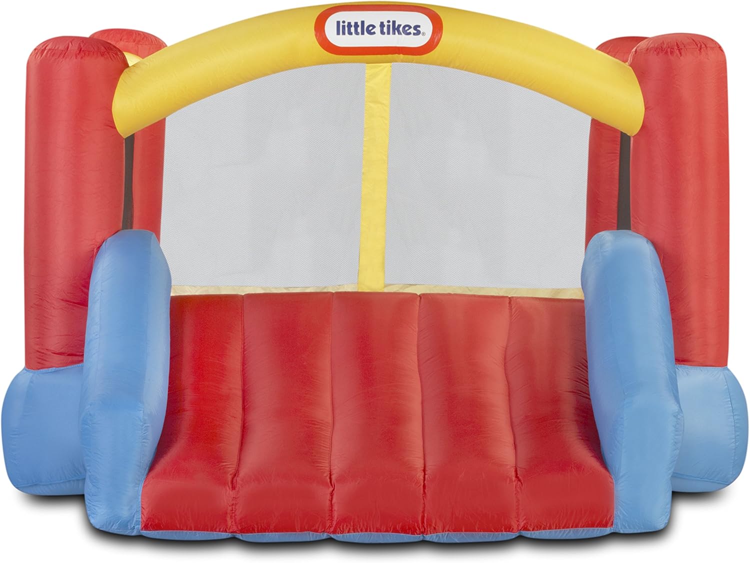 Little Tikes Jump 'n Slide Castillo Hinchable - con Paredes en Malla para Uso Exterior - Incluye Funda, Compresor y Parches de reparación - Edad: 3+ años, Exclusivo en Amazon