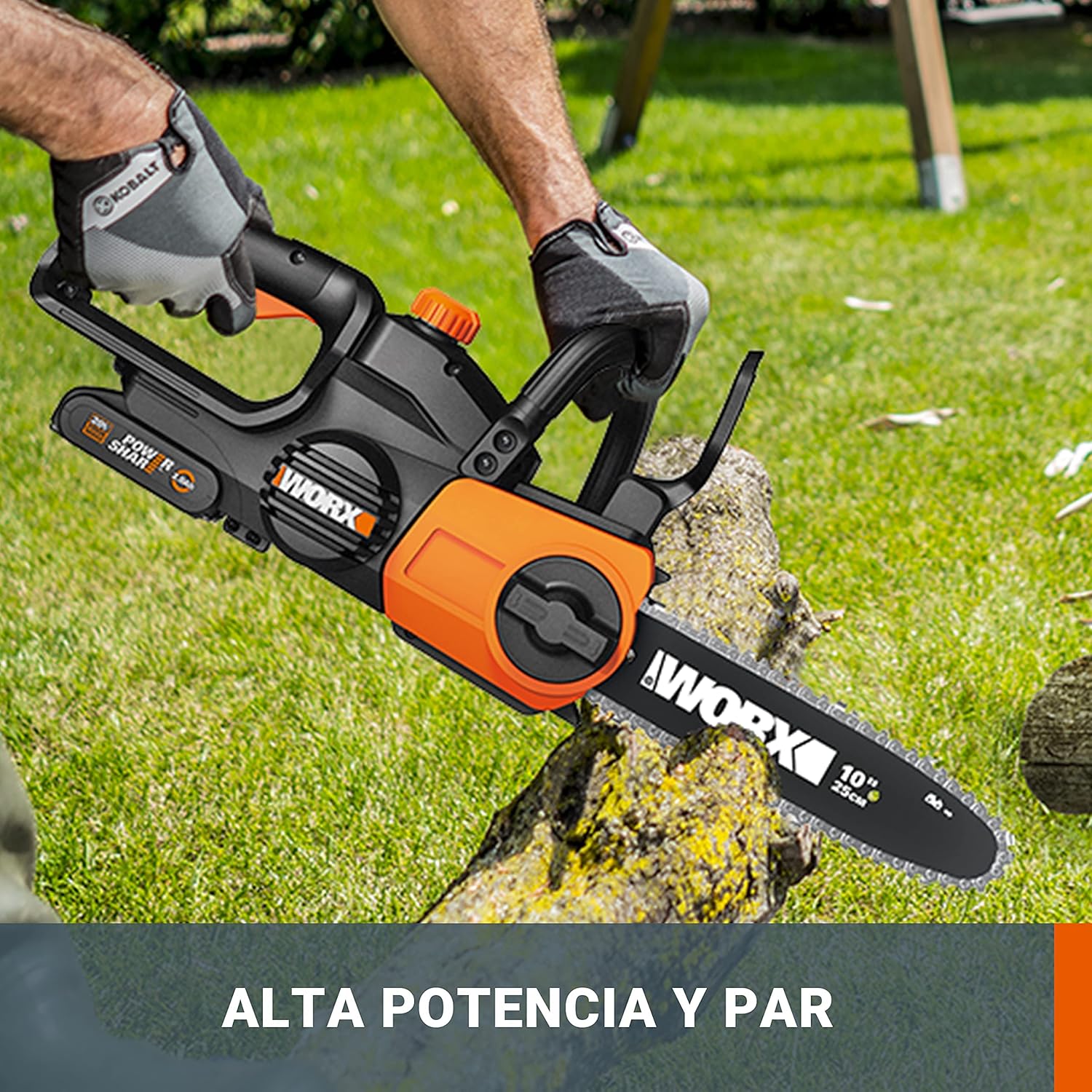 WORX Motosserra 20 V | PowerShare | WG322E.9 - Sem bateria, sem carregador, 25 cm