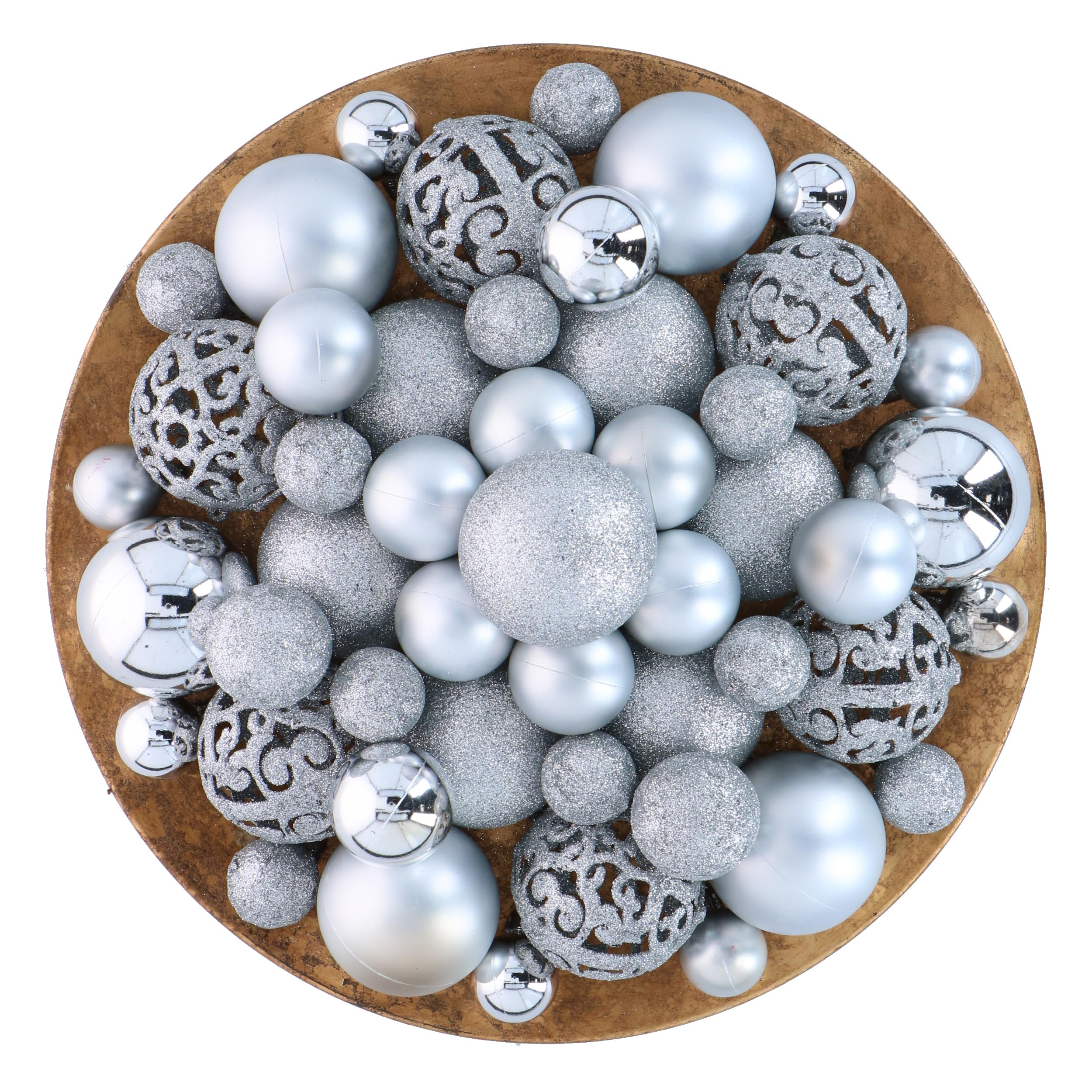 Giftsome 101 Bolas de Natal - enfeites natalícios bronze - decoração de Natal plástico - Ø 3/4/6 cm - para uso interior e exterior - mate, brilhante, brilhante e aberto