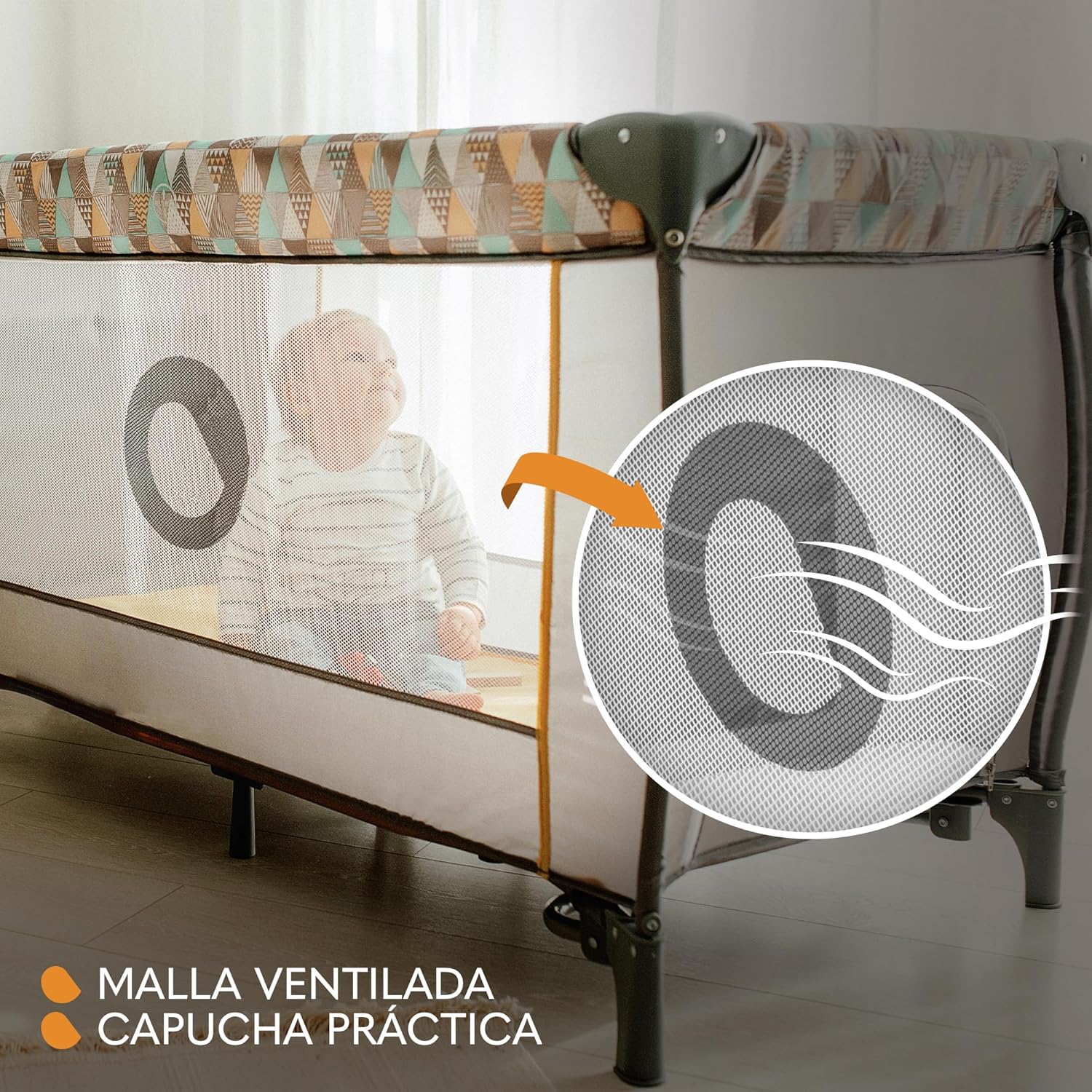 lionelo Sven Plus Berço de viagem para bebés 0-36 M para crianças até 15 kg função de trocador mosquiteira abertura lateral com fecho de correr ajuste de altura (cinzento)
