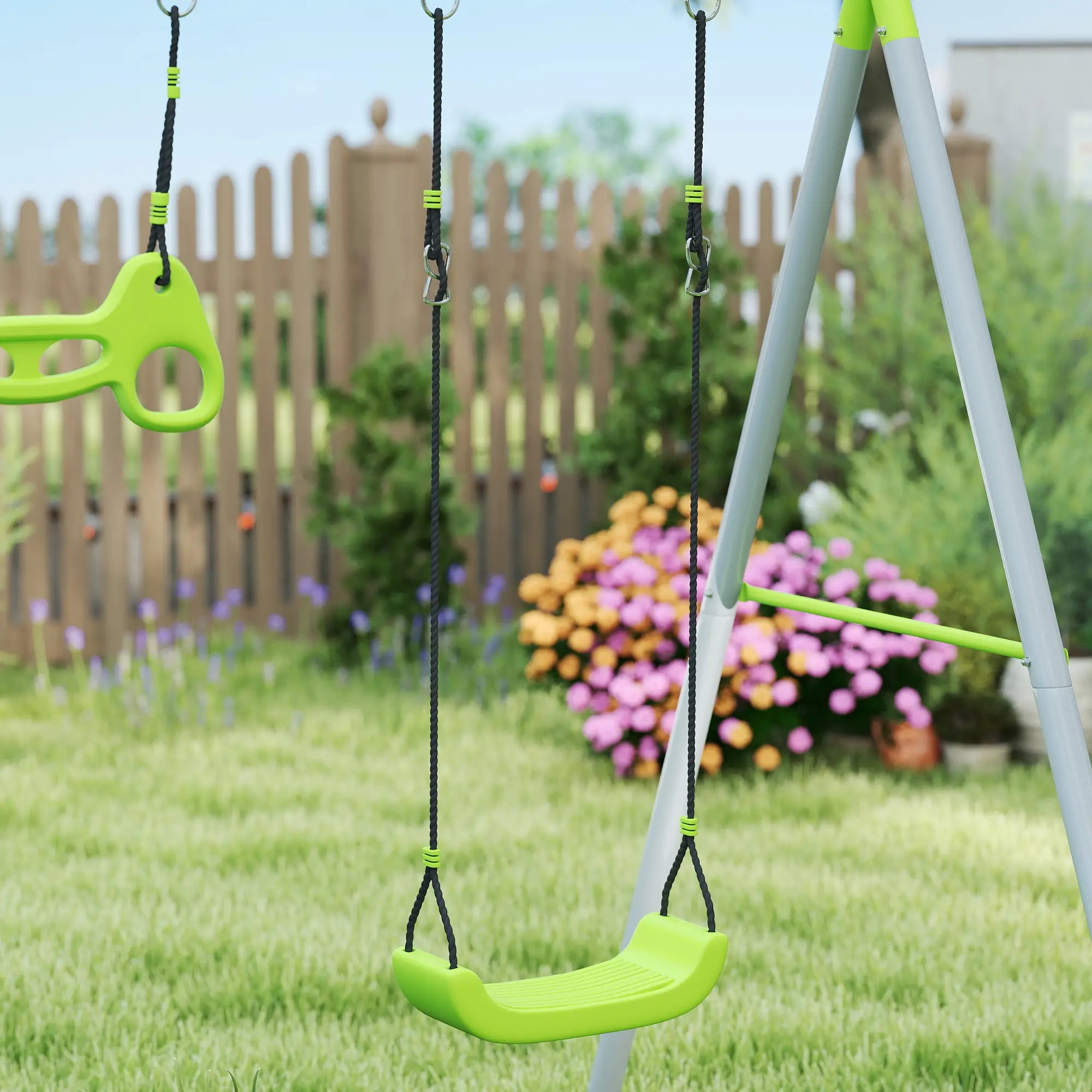 Baloiço para Crianças 3 em 1 com Tenda e Anéis para Jardim Exterior