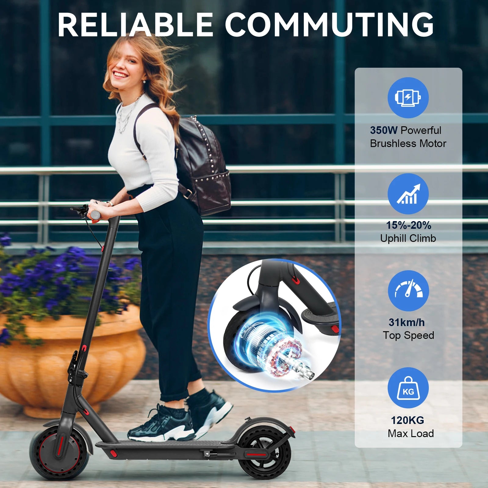 Scooter elétrica JUICEASE TX01 31 kmh motor potente e aplicação inteligente