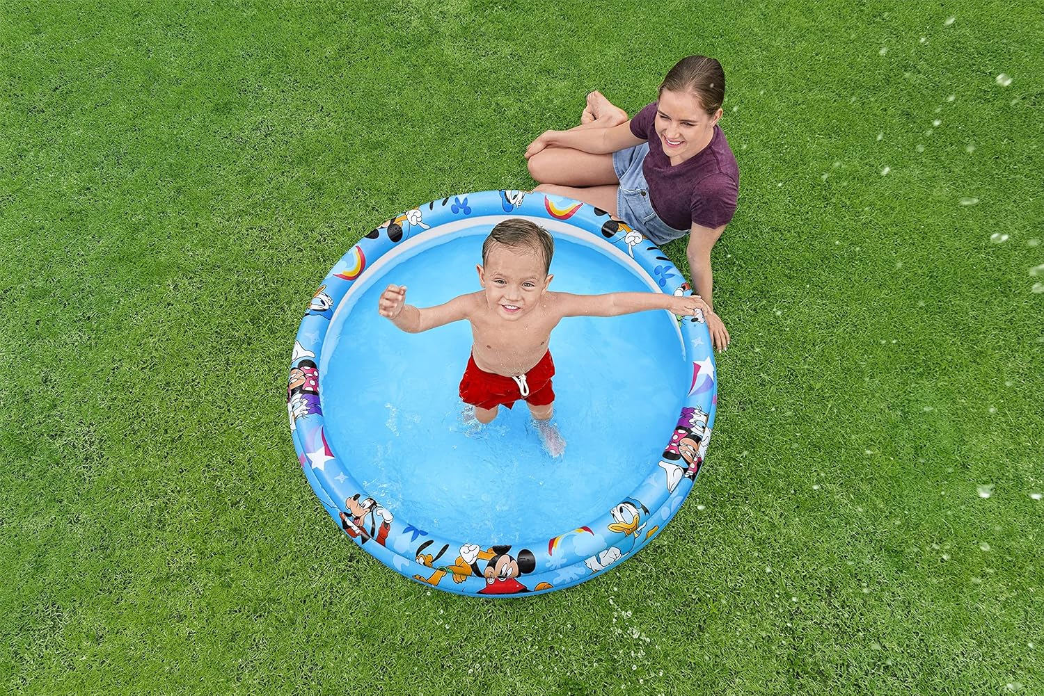 BESTWAY Piscina Hinchable Infantil Disney Junior Mickey & Friends 122x122 cm Multicolor