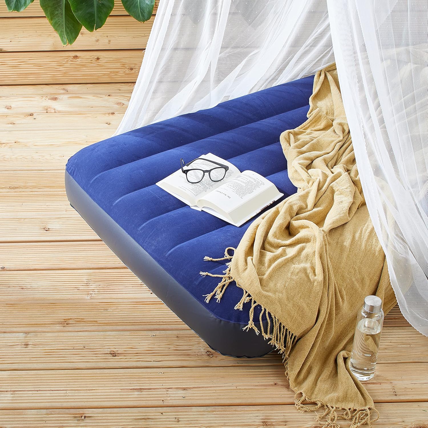Intex Colchão insuflável Dura-Beam, cama de ar insuflável para campismo cor azul, campismo