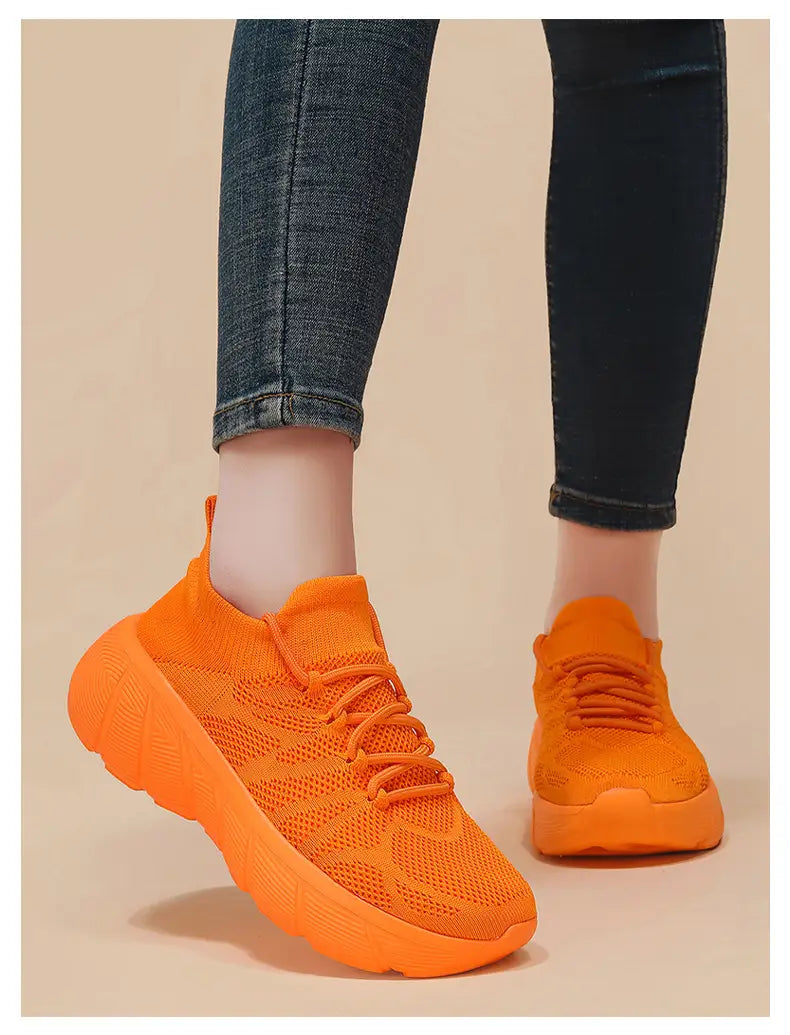 Sapatos casuais unisexo, sola grossa, moda estudantil, calçado desportivo