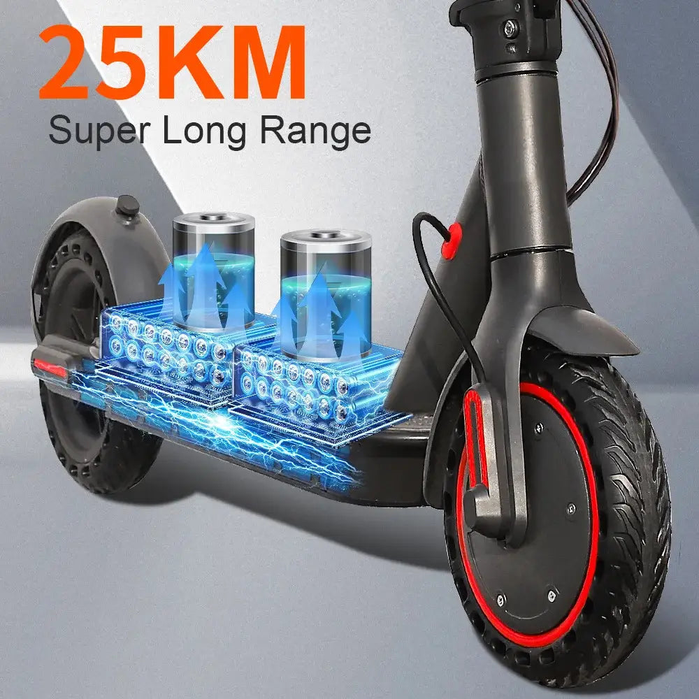 Scooter elétrica AOVOPRO Smart APP com motor potente de 350 W/500 W, alcance de 36 V/42 V, alcance de 25 a 45 km, para adultos, com duplo travão