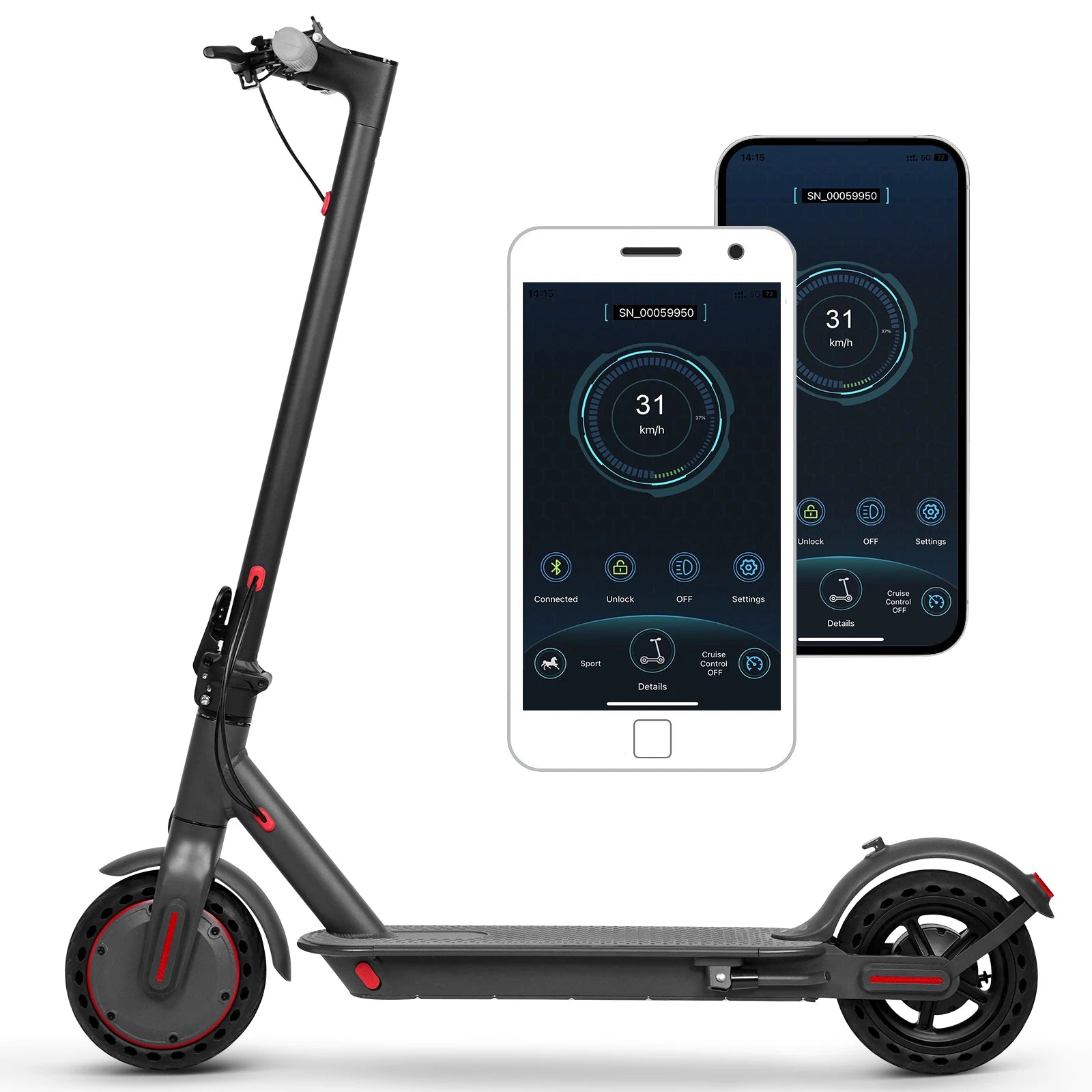Scooter elétrica JUICEASE TX01 31 kmh motor potente e aplicação inteligente