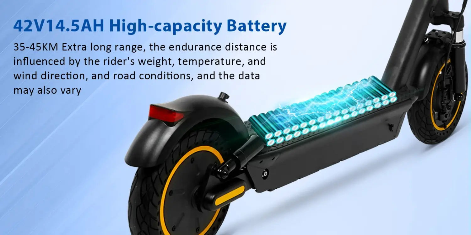 Scooter elétrica AOVOPRO Smart APP com motor potente de 350 W/500 W, alcance de 36 V/42 V, alcance de 25 a 45 km, para adultos, com duplo travão