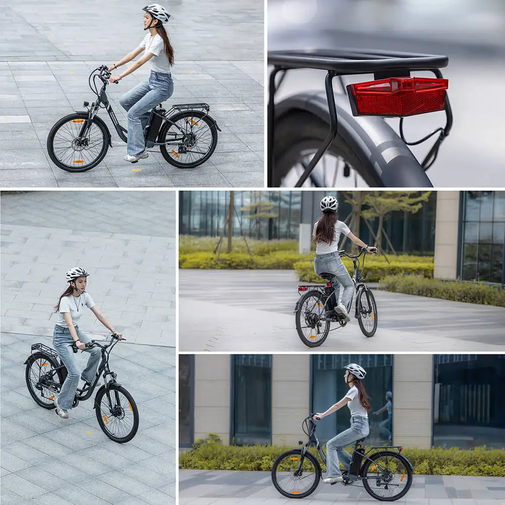 Bicicleta elétrica Touroll 250W, 25 km/h, binário de 45 Nm, 36 V, 15,6 Ah, autonomia de 90 km, Shimano Gear de 7 velocidades, bicicletas elétricas