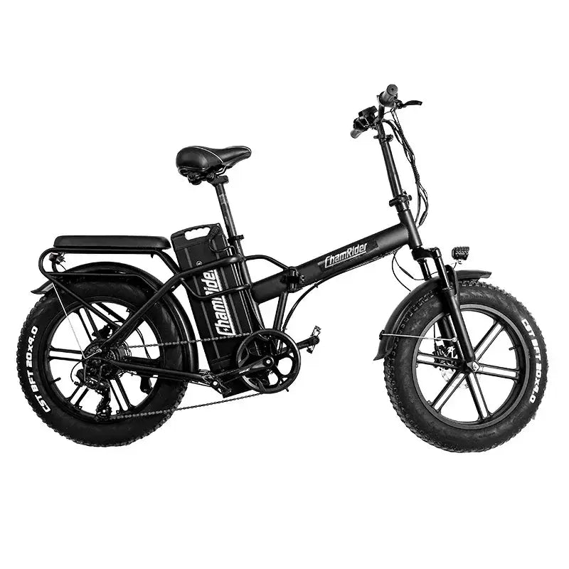 Bicicleta elétrica ChamRider DTS425 com bateria de 48 V e 25 AH, autonomia de 125 km e potência de 750 W, a melhor escolha em termos de relação qualidade-preço para os estafetas europeus.