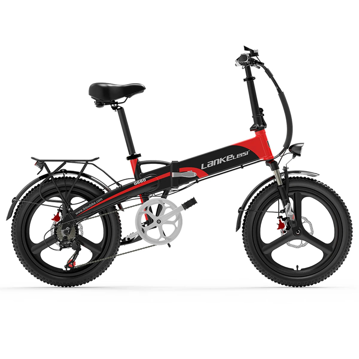 LANKELEISI G660 Bicicleta Elétrica Motor Brushless 500W Bateria de Lítio 48V12.8AH Bicicleta Elétrica Adulta Pneus de 20" City Fold E-bike