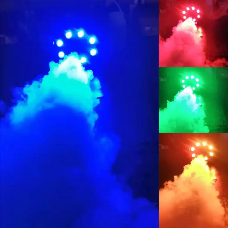 Máquina de fumo colorido de discoteca com 8/18 LEDs, 500 W RGB, ejetor de névoa de distância, DJ, Natal, festa de casamento, palco, efeitos de luz, máquina de espuma