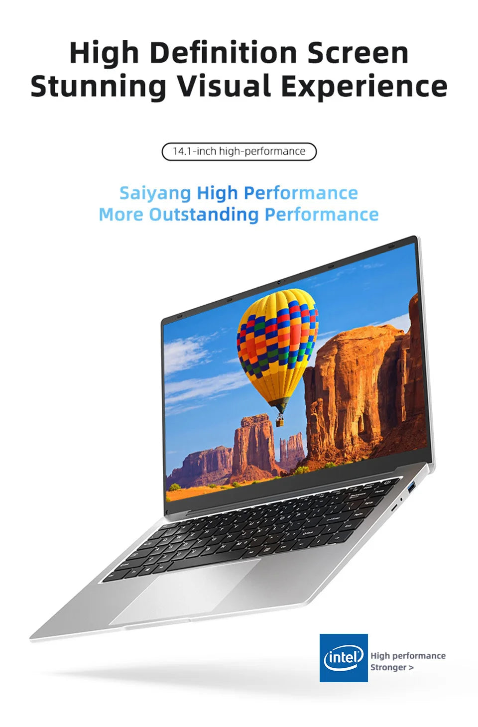 Computador portátil ultrafino com Windows 11, 14,1", 12 GB de RAM, 512 GB, SSD de 1 TB Intel A3950, portátil de gaming, resolução 1920 x 1080, computador de escritório e estudo