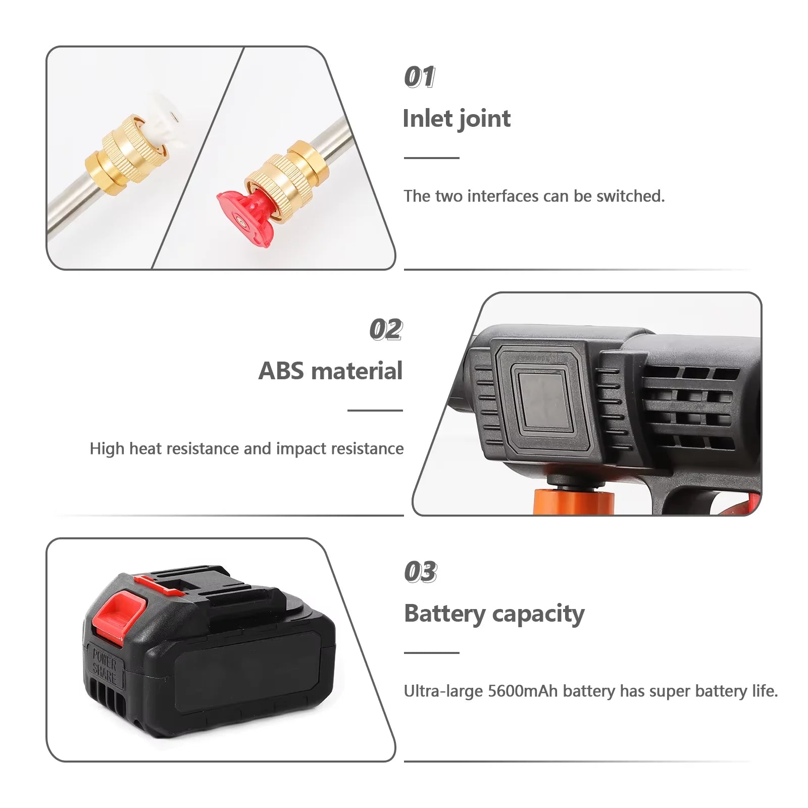 Pistola de água para lavagem de automóveis, alta pressão, sem fios, 50 bar, com alavanca, para máquina de lavar roupa, com pressão, para bateria Makita de 24 V