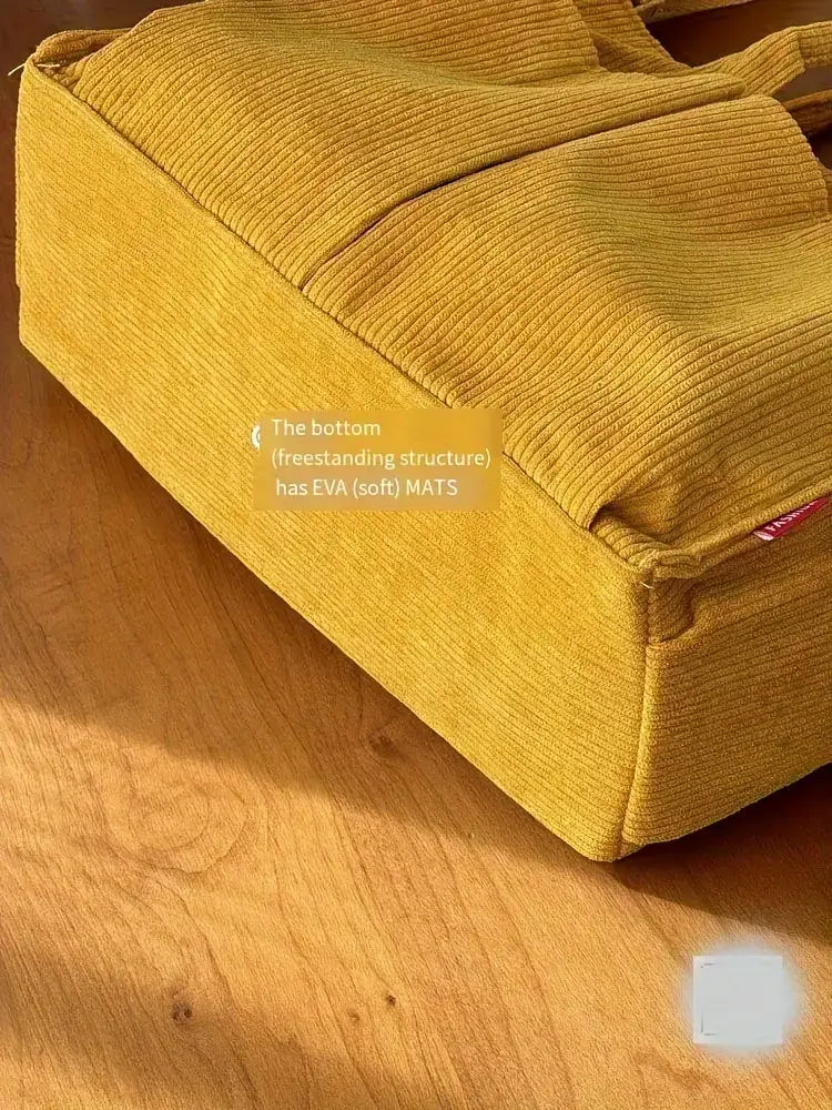 Bolsa de ombro senhora em bombazine grosso com vários bolsos para o outono e inverno bolsa simples estudantes lazer