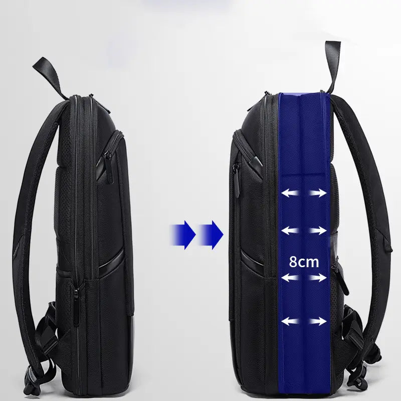 Mochila Ultrafina Masculina Expansível Grande Capacidade Multifunções para Computador Mochila Impermeável