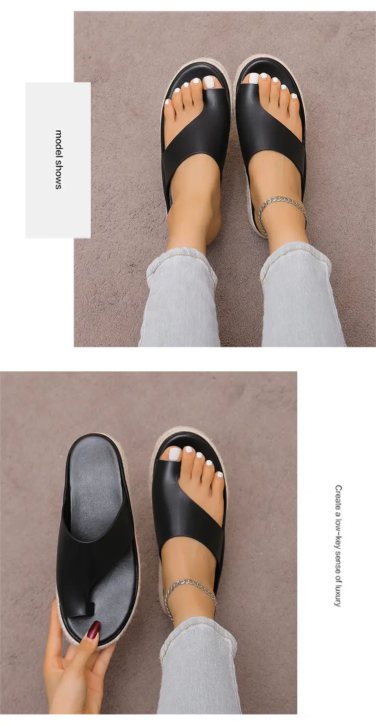 Sandálias de senhora de sola grossa com padrão leopardo