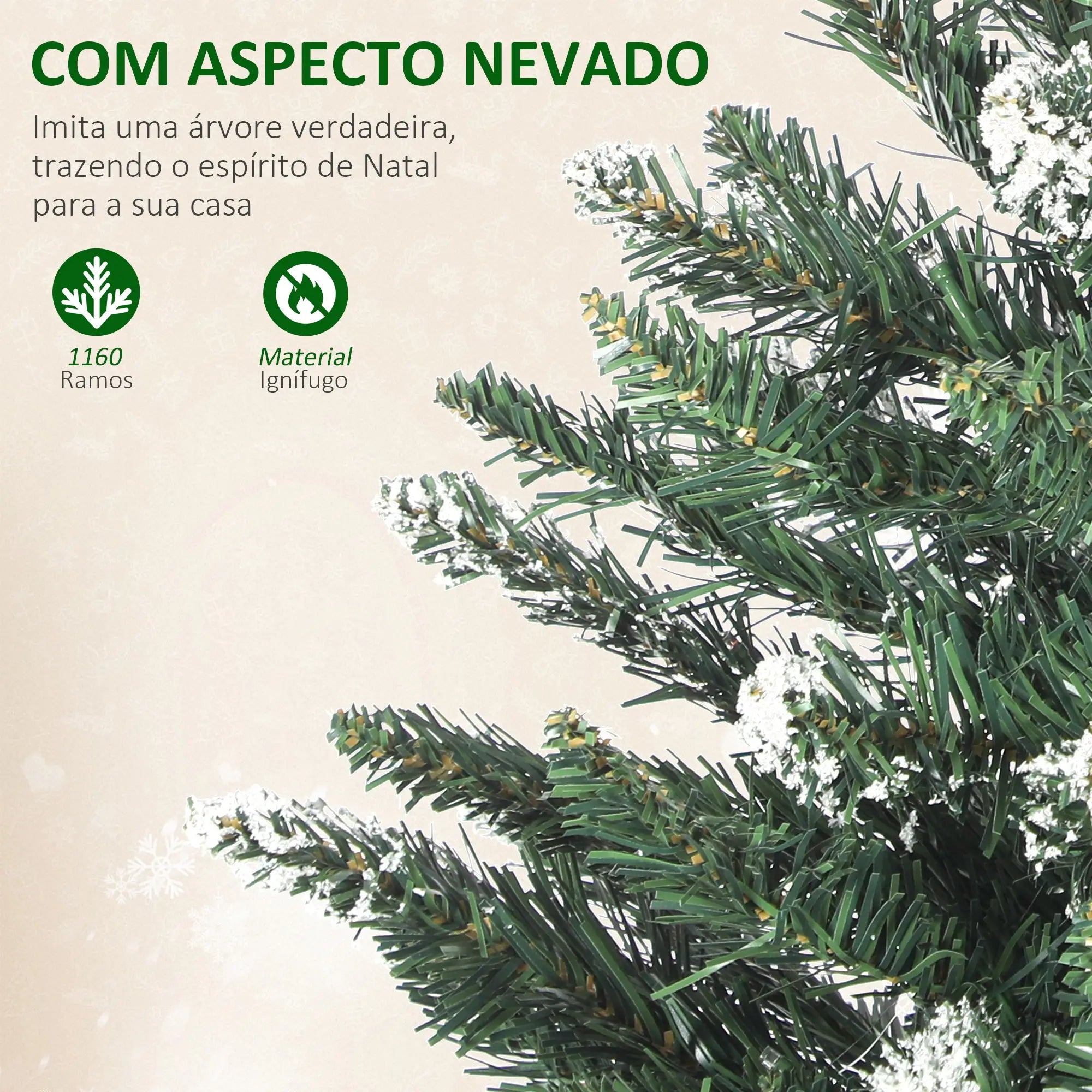 Árvore de Natal artificial verde com luzes LED coloridas