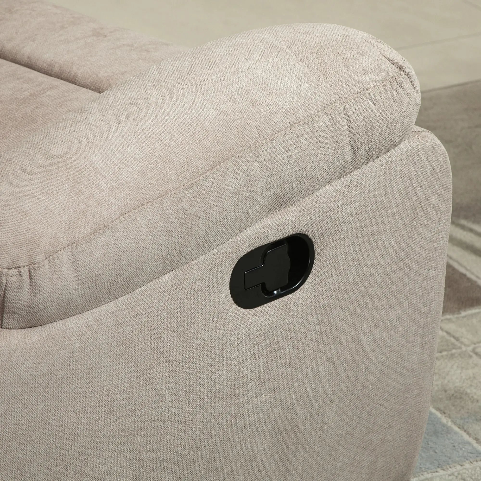 Poltrona Reclinável De Sala de Estar Poltrona Relax Reclinável Manual com Apoio para os Pés 93x88x102 cm Bege