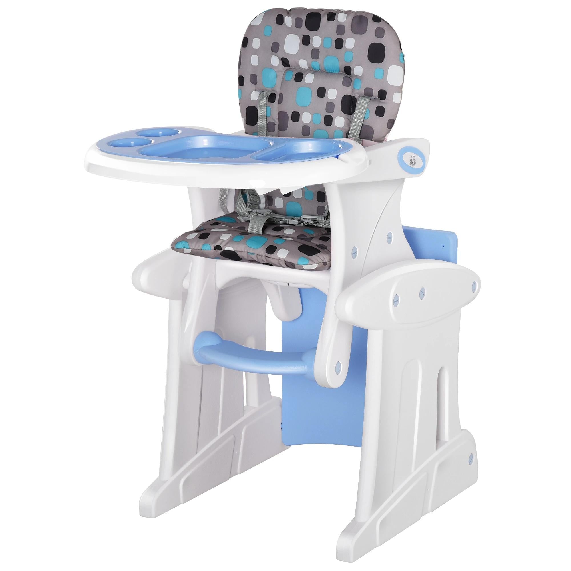 Cadeira para bebês 3 em 1 ajustável verde com mesa integrada