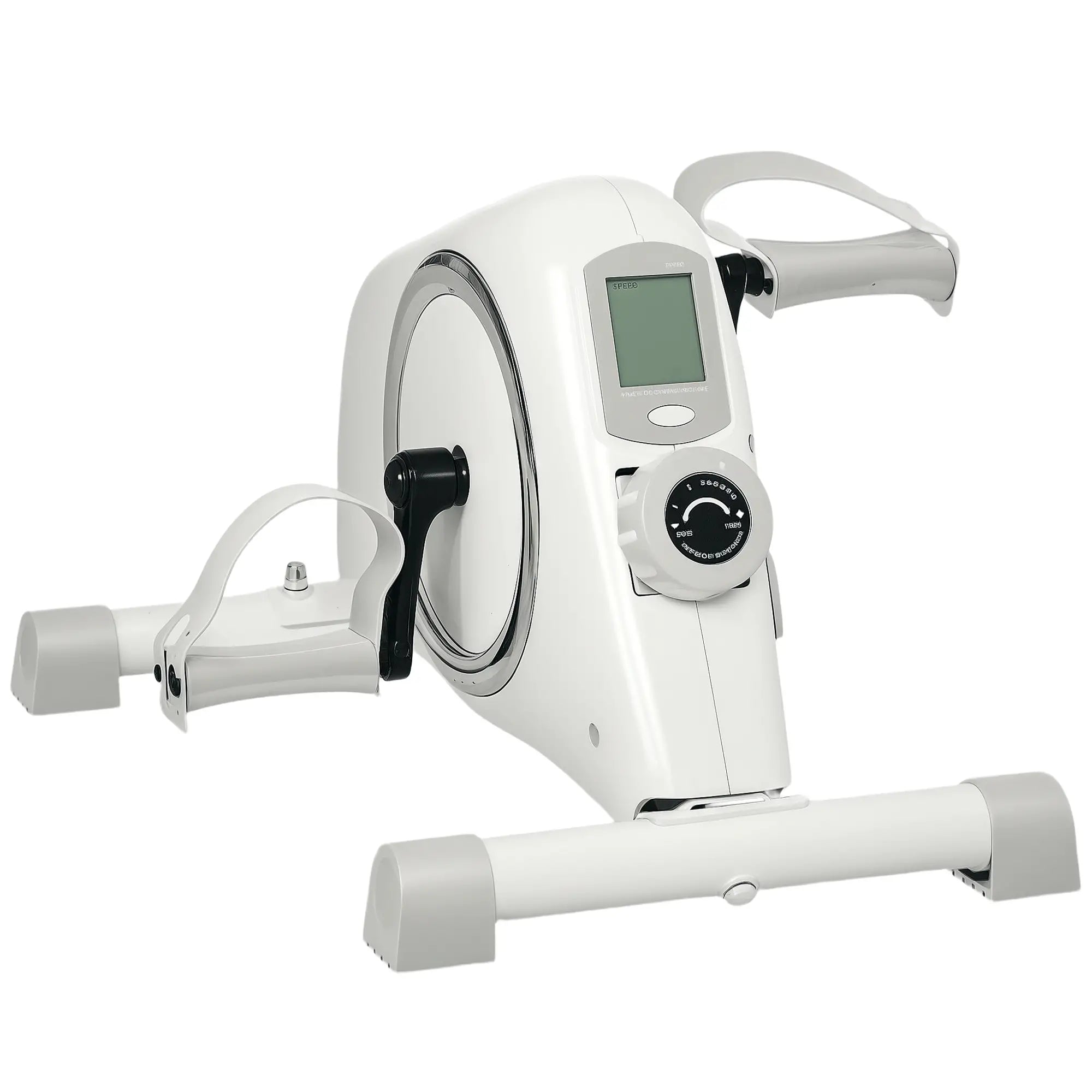 Mini Bicicleta Estática com Resistência Magnética de 8 Níveis Ecrã LCD e Pedais Antiderrapantes para Exercitar Braços e Pernas 48x43x31 cm Branco